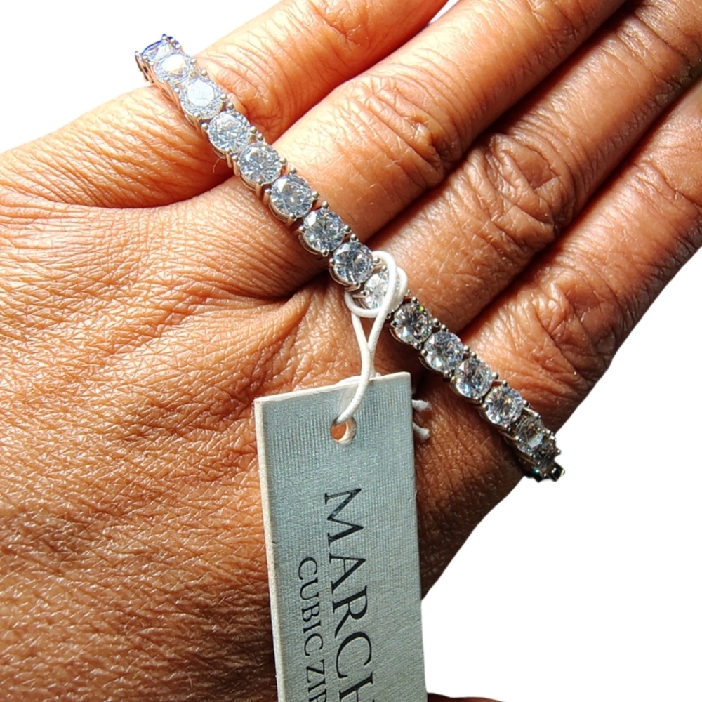 Marchesa Dazzling Silver Bracelet with Cubic Zirconia